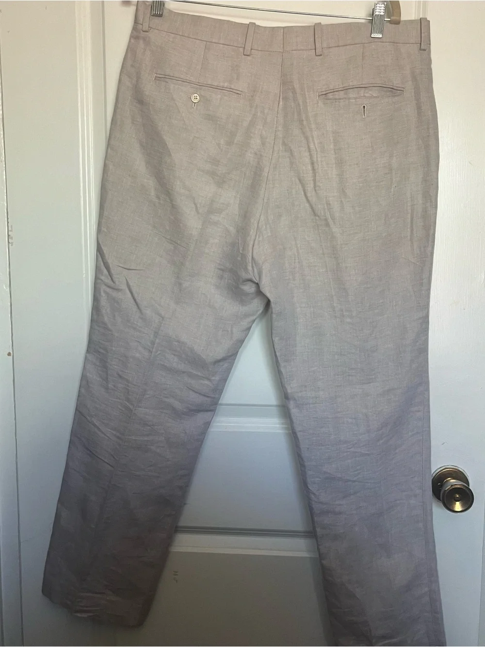 Perry Ellis Light Gray Linen-Blend Chinos - Classic Straight Fit